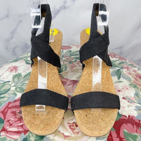 Lucky Brand | Maxyne Black Cork Wedge Sandals | 9 - Picture 3 of 13